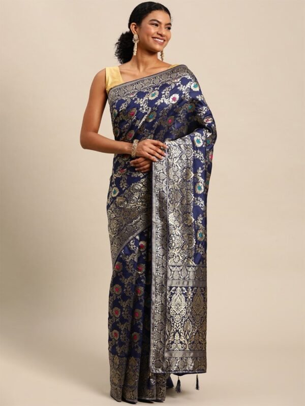 Banarasi Zari Work Jacquard Saree - Image 2