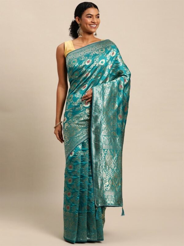 Pink Aura Banarasi Zari Work Jacquard Patola Saree - Image 2