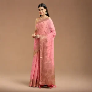 Banarasi Soft Cotton Silk Fabric saree