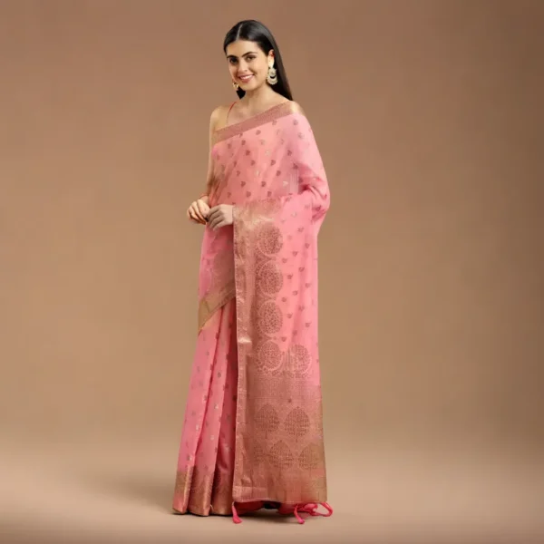 Banarasi Soft Cotton Silk Fabric saree